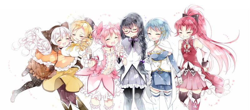women, fashion, child, Madoka Kaname, digital composite, Puella Magi Madoka Magica, cut out, 1080P, portrait, Sayaka Miki, studio shot, Homura Akemi, Mami Tomoe