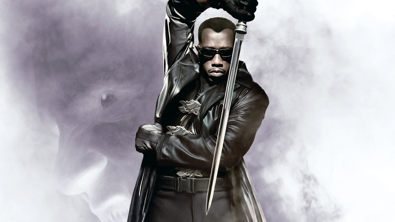 young men, front view, young adult, waist up, cloud - sky, fashion, security, gun, men, Wesley Snipes, holding, mask, looking at camera, aggression, Blade (movie)