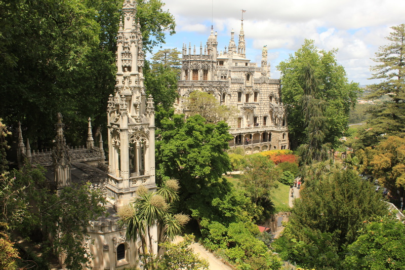 castle, travel, palace, 5K, sintra, famous Place, architecture, green color, outdoors, belief, mystique, nature, quinta da regaleira, religion, portugal