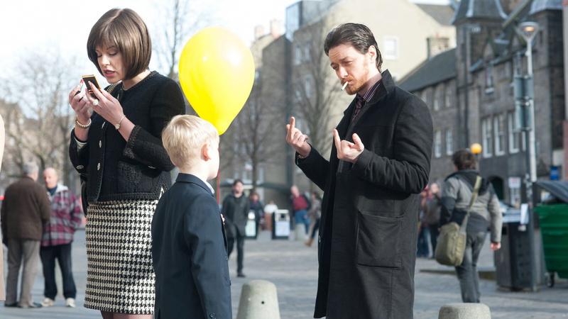 photography themes, outdoors, communication, talking, James McAvoy, lifestyles, males, street, women, Filth (movie), technology, group of people, men, incidental people