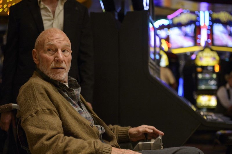 1080P, senior adult, nightlife, Logan (Movie), focus on foreground, Patrick Stewart, leisure activity, clothing, men, lifestyles, looking, indoors, one person