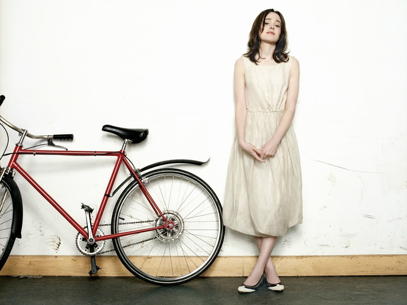women, brunette, Ellen Page, white dress, portrait, long skirt, 720P, actress, looking at viewer