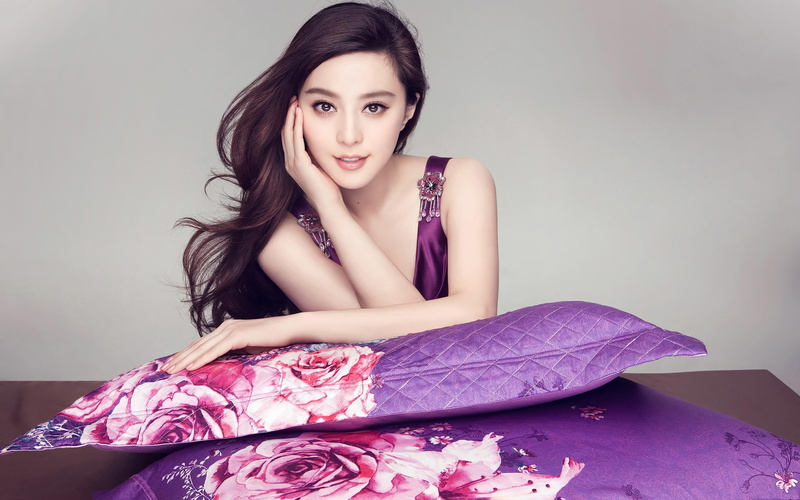 rectangular, celebrities, purple, bingbing, 2K, pink, hd, fan, floral, pillow