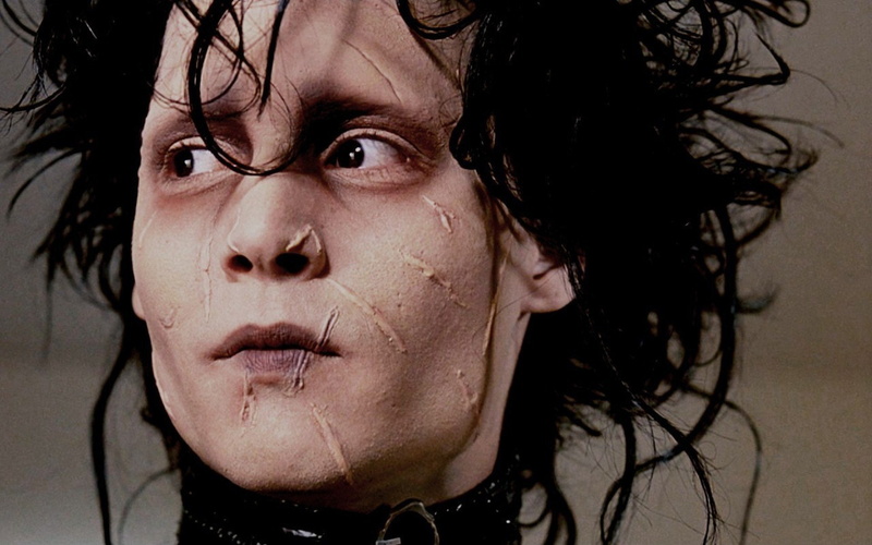 depp, 1080P, scissorhands, dark, edward, fantasy, drama, romance