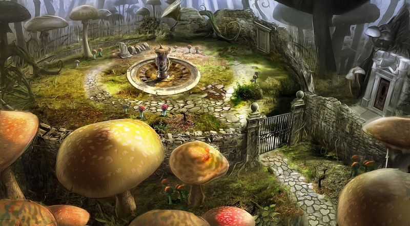 area, freshness, surrounded, animal wildlife, Alice in Wonderland, mushrooms, healthy eating, nature, outdoors, 1080P, food, day, Tim Burton, fence, autumn