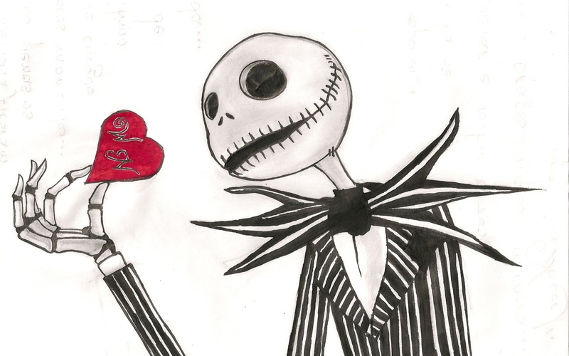 romance, mood, jack, dark, 1080P, skellington, art, nightmare, skull, love, christmas