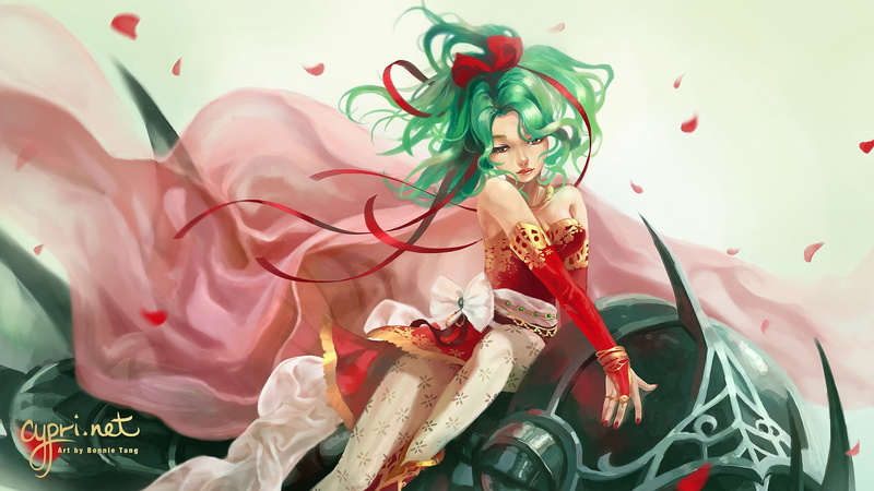 Final Fantasy, plant, Final Fantasy VI, pattern, nature, art and craft, event, no people, green color, red, Terra Branford, ribbon, 1080P, textile, bouquet