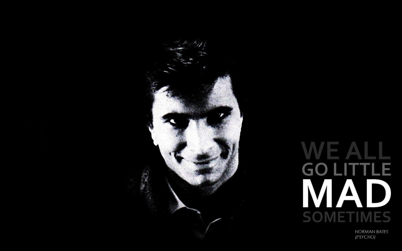 hitchcock, anthony, quotes, perkins, norman, psycho, 1080P, grayscale, alfred, bates