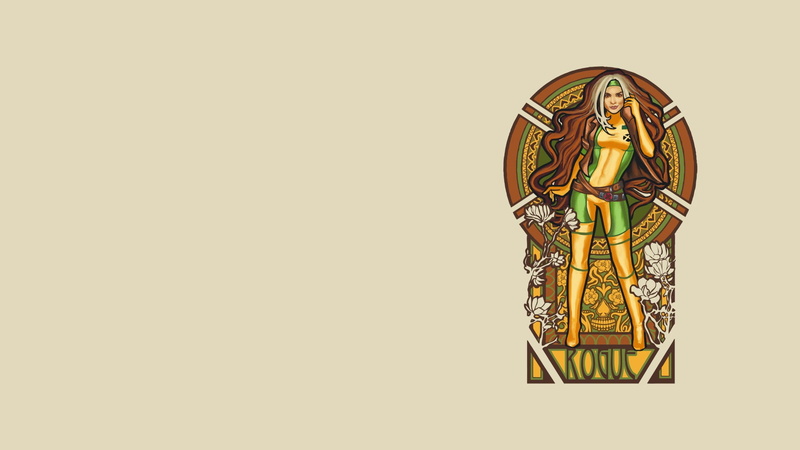design, minimalism, craft, copy space, representation, Art Nouveau, indoors, rogue, Rogue (character), human representation, 1080P, gold colored, female likeness