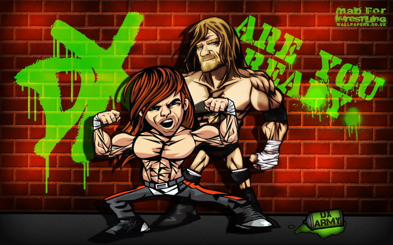 people, two people, brick, real people, architecture, emotion, communication, 720P, WWE, graffiti, Triple H, wall - building feature, wall, human representation