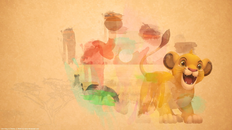 watercolor, 720P, x, hd, hearts, games, simba, kingdom, art, king, The Lion King, ii, lion, video