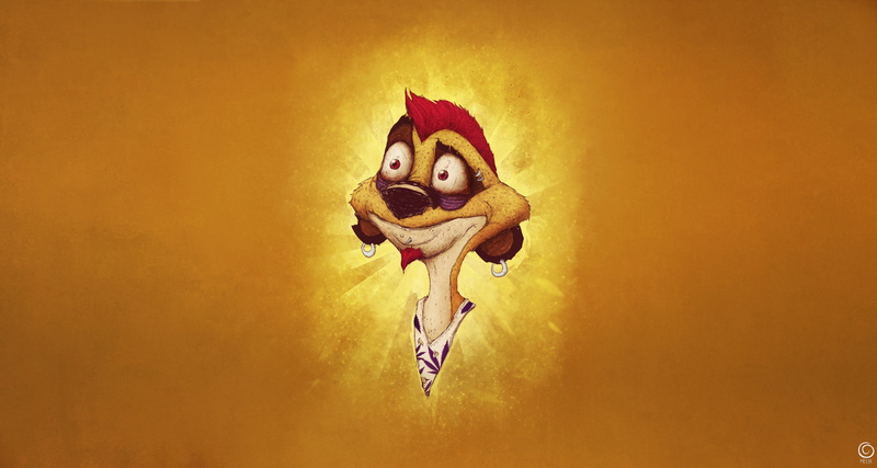 Background, Art, Meerkat, 4K, Style, Helix, by Bogdan Timchenko, Minimalism, Punk, Timon, Bogdan Timchenko, The Lion King, Suricata