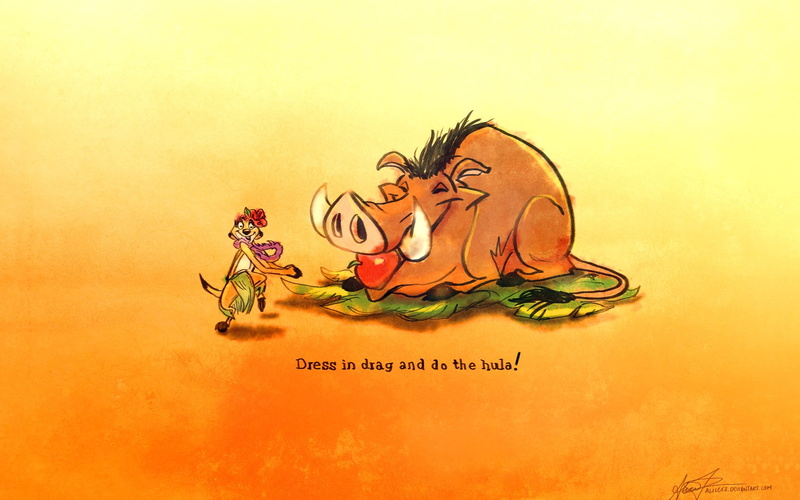 art, artwork, hd, The Lion King, funny, alice, pumba, king, background, disney, zhang, lion, x, text, timon, 1080P, Disney Company, yellow, company, yellow background