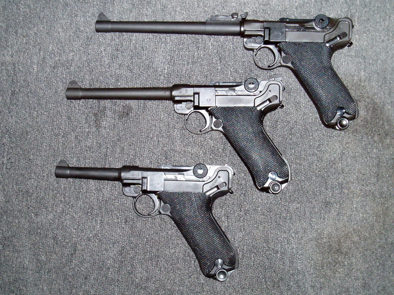 gun, Luger Pistol, safety, machine gun, three, mauser, black color, security, Parabellum, still life, sign, directly above, military, protection, Georg Luger