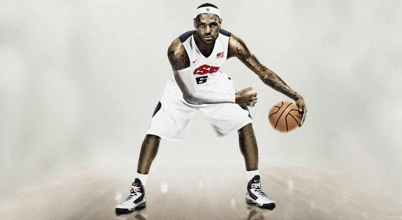 front view, standing, Form, indoors, young men, casual clothing, clothing, Sport, young adult, arms raised, lebron, Nike, looking at camera, USA, adult