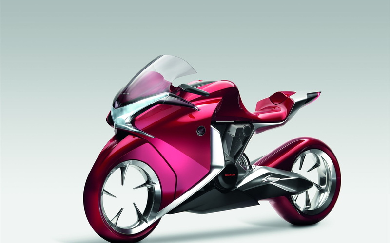 sports, honda, v4, pink, bikes and motorcycles, widescreen, concept, v, motorcycles, black, bike, 1080P, hd, bikes
