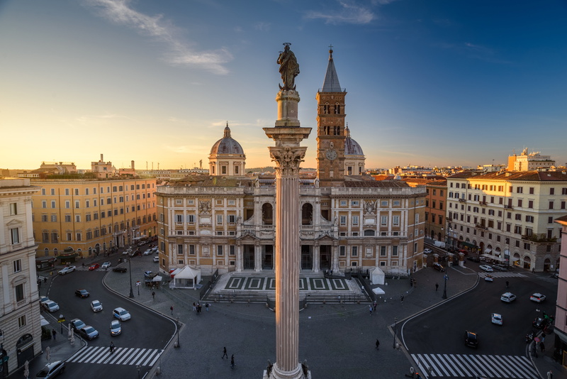 Italy, Piazza dellEsquilino, Площадь Эсквилино, 5K, Rome, column, Церковь Санта-Мария-Маджоре, building, Church, Basilica di Santa Maria Maggiore, area