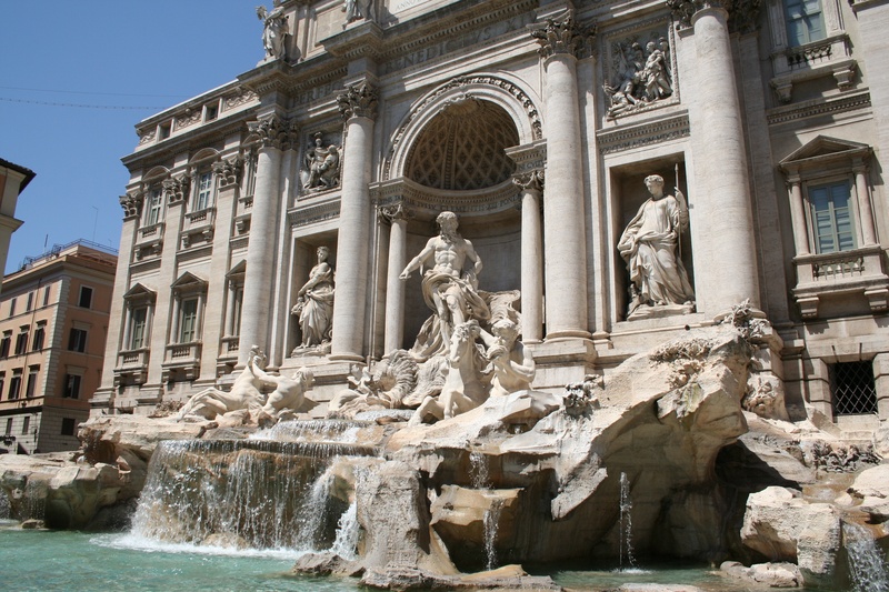italy, fountain, travel destinations, rome - Italy, marble, water, europe, building exterior, neptune - Deity, architectural column, flowing water, fontana