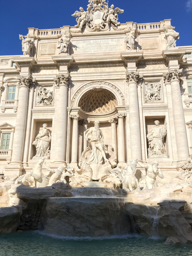 bas relief, trevi, fontana, low angle view, rome - Italy, male likeness, rome, water, piazza di Trevi, classical style, history, female likeness, monument