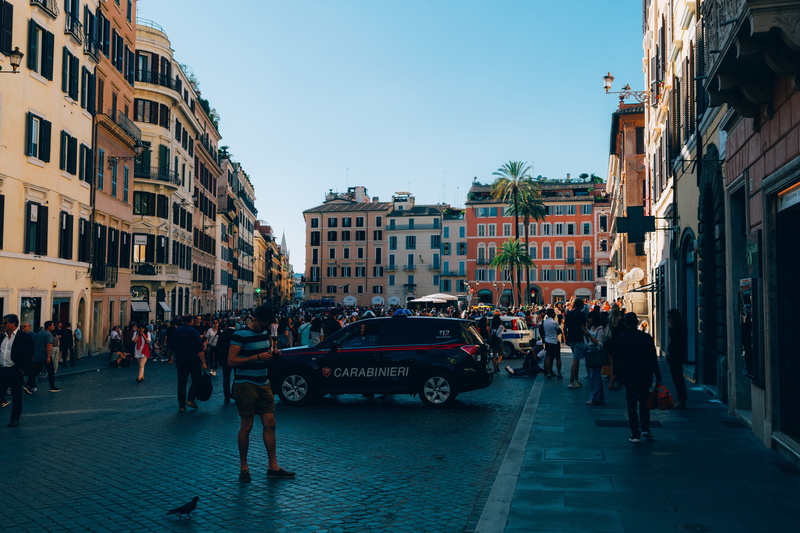 tourism, sky, facade, italy, architecture, group of people, travel, women, men, 5K, day, busy, crowded, square, outdoors, europe, street, transportation