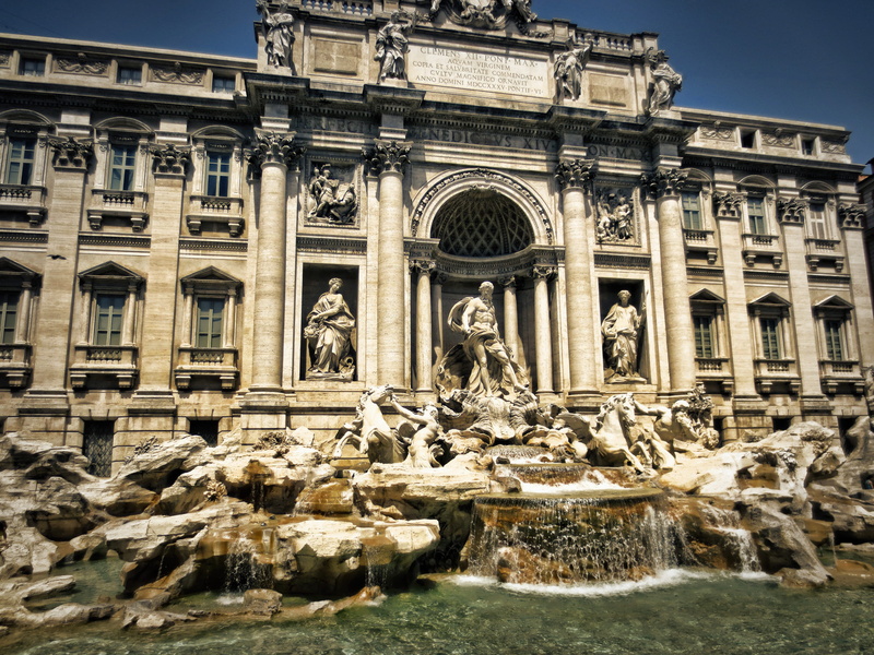 male likeness, rome, fountain, europe, outdoors, travel destinations, building, 4K, roman, italy, craft, city, art and craft, sculpture, built structure