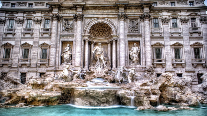 no people, art and craft, outdoors, fountain, the past, architecture, water, italian Culture, ornate, trevi Fountain, italy, day, roman, piazza di Trevi