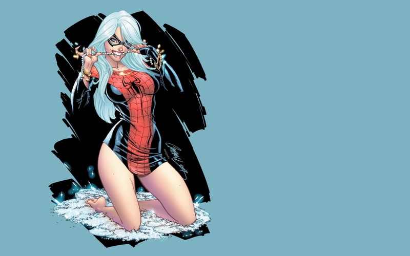 marvel, comics, spiderman, animals, art, spider-man, cats, scott, hd, black, hair, campbell, j, white, girls, cat, 720P