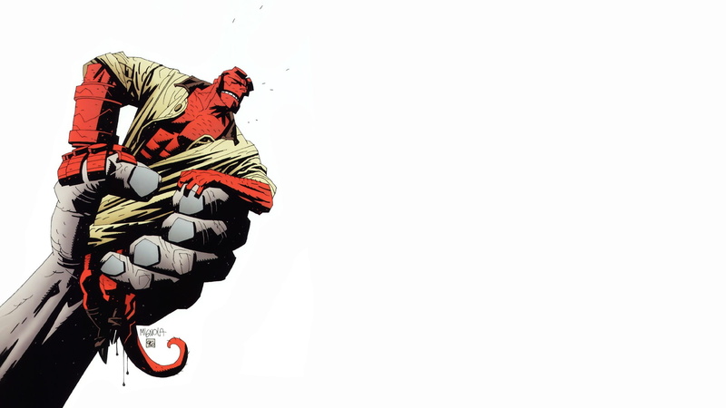 white, hellboy, 1080P, cartoon/comic, hd