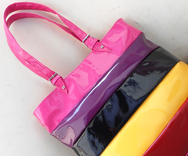 red, bag, vibrant color, handle, indoors, high angle view, cute, multi colored, transportation, makeup, no people, color, luxury, beauty, 1080P, leather