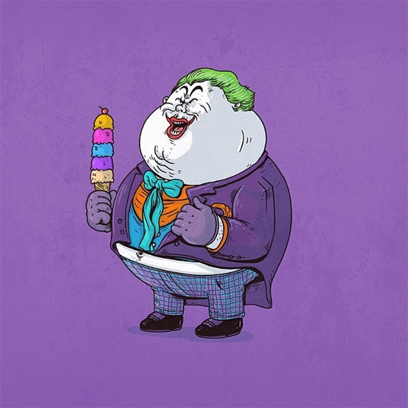 720P, dc comics, joker, fat, villain, cartoon, comics