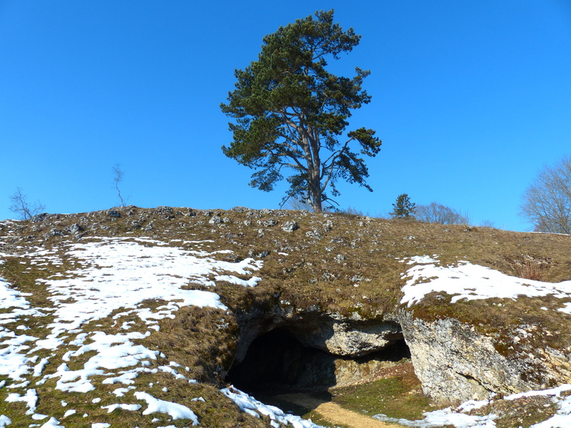 solid, cold temperature, excavations, lonetal, outdoors, nature, upper paleolithic, hill, sky, germany, plant, cave, rock, niederstotzingen, swabian alb