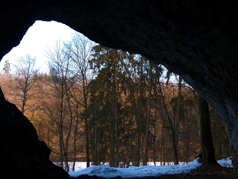 hohlenstein stadel, barn, tree, hohler stein, lonetal, land, cave, no people, sky, environment, scenics - nature, winter, cold temperature, swabian alb