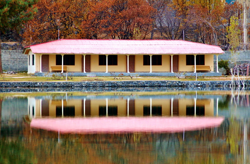 lower kachura lake, built structure, growth, adventure, plant, himalaya, karakoram, water, pakistan, nature, peak, beauty in nature, shangri-la, tree, reflection