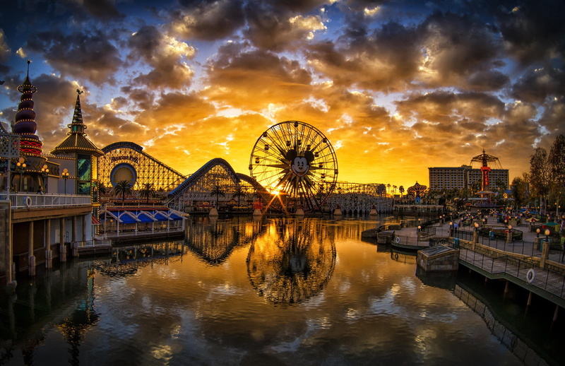 Disneyland, Paradise Pier Sunset, sunset, 1080P, California