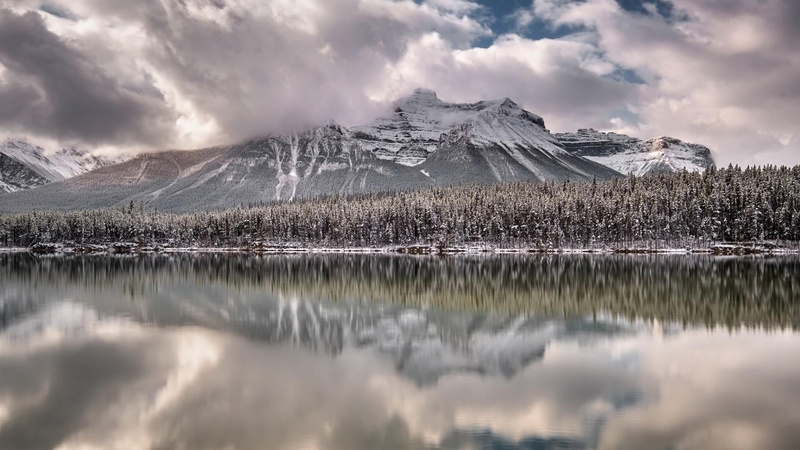 rocky mountains, wilderness, beauty in nature, tree, upper lake, landscape, snowcapped mountain, no people, waterton lakes national park, canada, environment