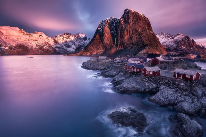 rock, solid, built structure, mountains, no people, tranquility, travel destinations, nature, water, sea, sky, rock - object, Norway, architecture, tranquil scene