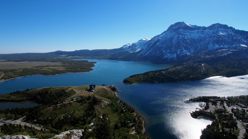 Bears, m5, princes, wales, photography, bear, Aerial Photography, lake, hotel, waterton, olympus, outdoors, aerial, water, canadian rockies, nature, chalet