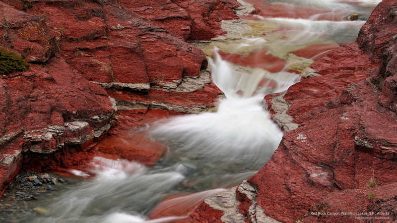 alberta, n, lakes, rock, red, canyon, waterton, p, National Parks, 2K