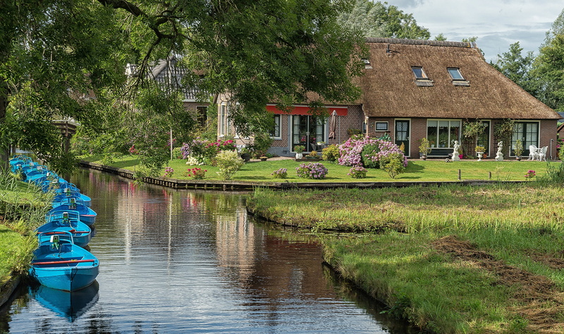 Netherlands, home, Giethoorn, pond, photo, the city, 2K, boats