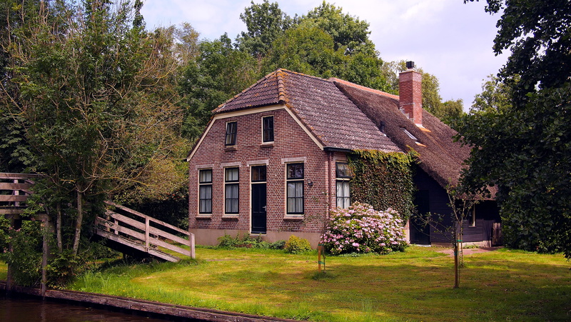 growth, sky, home, 2K, house, giethoorn, day, landscape, forest, nederland, plant, flowering plant, countryside, tree, land, netherlands, built structure
