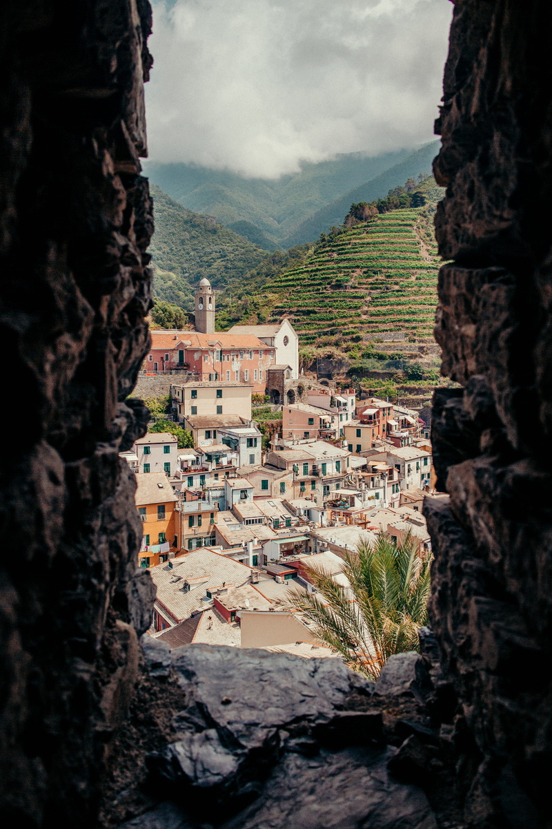 ligurium, sky, la spezium, sunset, green, mountain, cinque terre, architecture, buildings, village, palm, townscape, environment, rock, cloud - sky, building exterior
