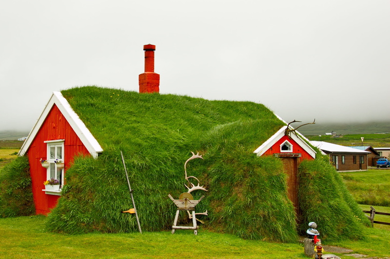 white, sky, no people, landmark, building, outdoors, built structure, cottage, house, grass, moss, green color, lighthouse, tower, red, land, 1080P, nature