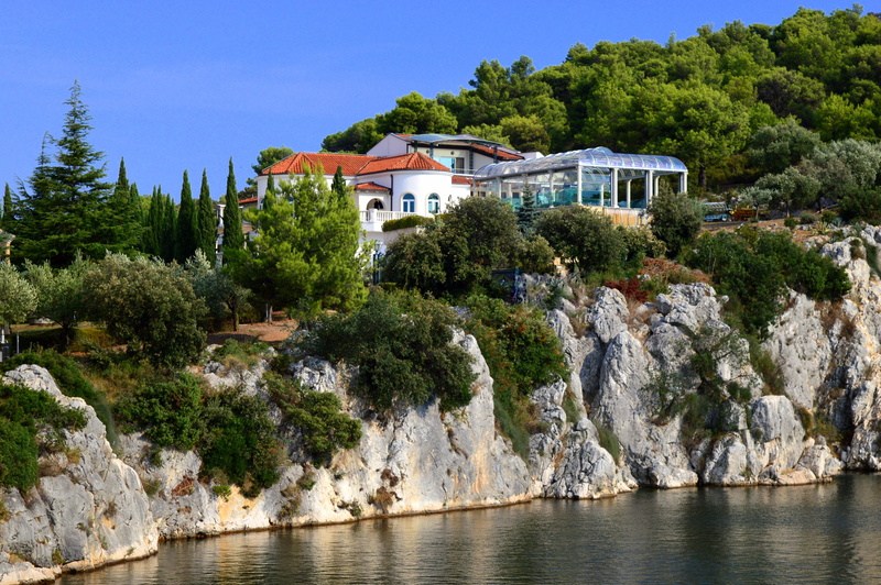 summer, built structure, water, adria, island, 4K, blue, croatia, mountain, rock - object, tree, solid, dragon, building exterior, panorama, landscape
