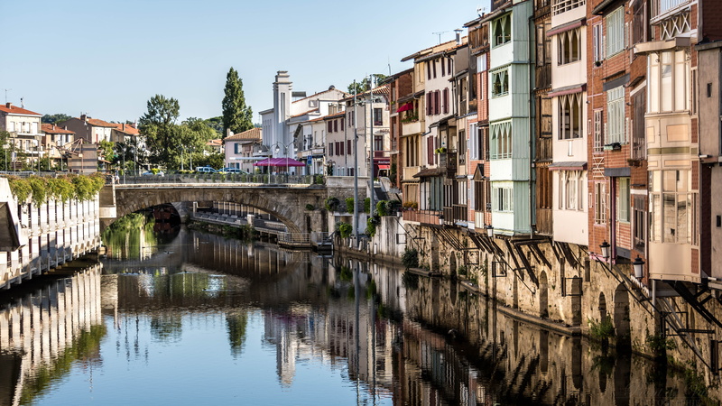house, city, bridge, waterfront, architecture, europe, connection, castres, no people, residential district, building exterior, bridge - man made structure