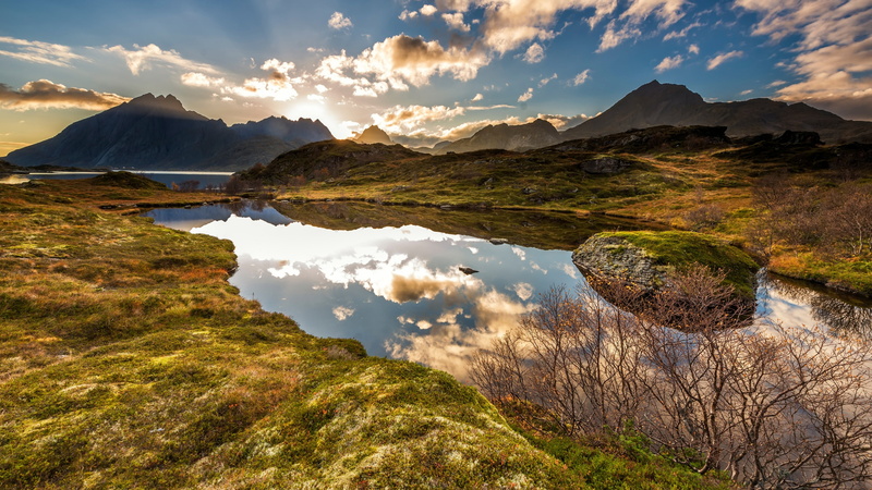 environment, mountain lake, wilderness, cloud, outdoors, pond, tranquil scene, snowcapped mountain, idyllic, landscape, mountain range, tranquility, nature