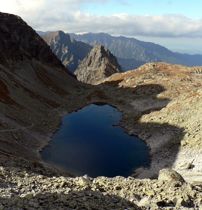 mountain range, landscape, sky, frozen tarn, nature, Slovakia, 1080P, idyllic, eroded, non-urban scene, day, Vysoké Tatry, mountain, tranquility, cloud - sky