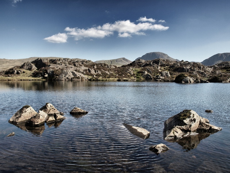 no people, tranquil scene, 2K, innominate tarn, tarn, nature, sky, rock, lake district, tranquility, animal wildlife, day, cumbria, england, mountain