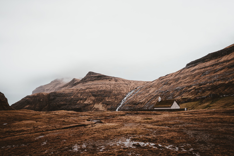 faroe islands, scenics - nature, beside, countryside, solid, non-urban scene, 8K, building, brown, faroe island, rock - object, rural, sky, cloud, rock