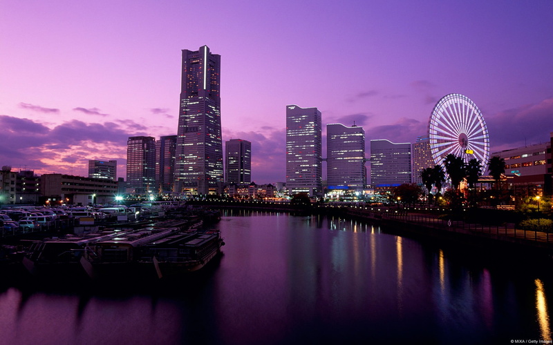 Yokohama, building, tall - high, financial district, 1080P, waterfront, Japan, landscape, city, cityscape, buildings, water, office building exterior