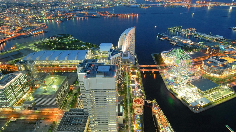 cityscape, built structure, Japan, high angle view, building, building exterior, outdoors, transportation, nature, bay, office building exterior, skyscraper